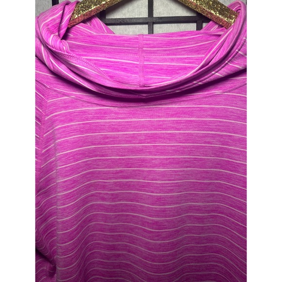 GapFit Pink Striped Hooded Top Size Medium - Picture 5 of 6